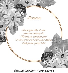 flower frame for your invitation cards design, greeting cards, postcards for birthday, Valentine's day, wedding or party and more. Vector illustration.