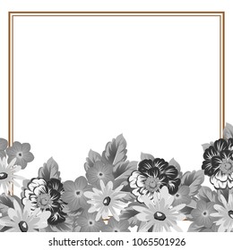 flower frame for your invitation cards design, greeting cards, postcards for birthday, Valentine's day, wedding or party and more. Vector illustration.