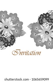 flower frame for your invitation cards design, greeting cards, postcards for birthday, Valentine's day, wedding or party and more. Vector illustration.