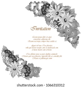 flower frame for your invitation cards design, greeting cards, postcards for birthday, Valentine's day, wedding or party and more. Vector illustration.