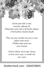 flower frame for your invitation cards design, greeting cards, postcards for birthday, Valentine's day, wedding or party and more. Vector illustration.
