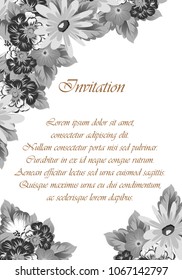 flower frame for your invitation cards design, greeting cards, postcards for birthday, Valentine's day, wedding or party and more. Vector illustration.