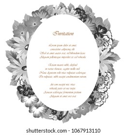 flower frame for your invitation cards design, greeting cards, postcards for birthday, Valentine's day, wedding or party and more. Vector illustration.