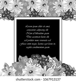 flower frame for your invitation cards design, greeting cards, postcards for birthday, Valentine's day, wedding or party and more. Vector illustration.