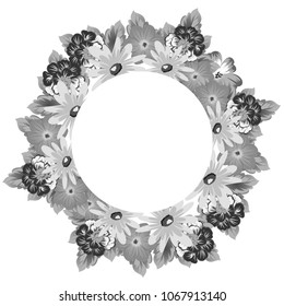 flower frame for your invitation cards design, greeting cards, postcards for birthday, Valentine's day, wedding or party and more. Vector illustration.