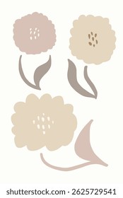 Flor enmarcada impresión de arte dibujado a mano hojas Formas estilo matisse, arte boho, fondo contemporáneo