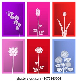 flower with frame,paper art style,vector and illustration