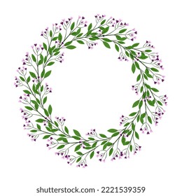 Flower Frames A set of cute retro flowers arranged without a wreath shape, perfect for wedding invitations and birthday cards