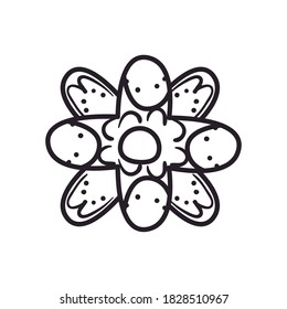 flower free form line style icon design, natural floral nature plant ornament garden decoration and botany theme Vector illustration