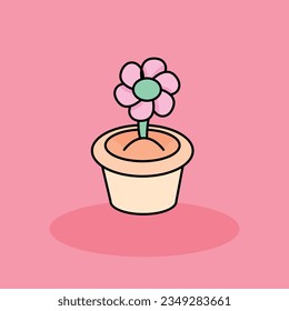Ilustración del icono de la caricatura vectorial libre de flores. concepto de icono de experiencia de cliente aislado. estilo de dibujos animados planos