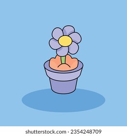 Flor Dibujo vectorial libre ilustración icono.Concepto de iconos de auto motivación aislado. estilo de dibujos animados planos
