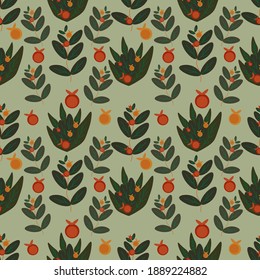 ilustración de vectores de flores y frutas sin fisuras. Ideal para envolver papel, rayado, textil, impresión de tela.eps10.