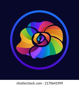 Flower full color logo with rainbow colors