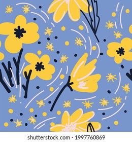 Flower fun patterns. seamless pattern vector design for fabric, wallpaper. colorful flowers.