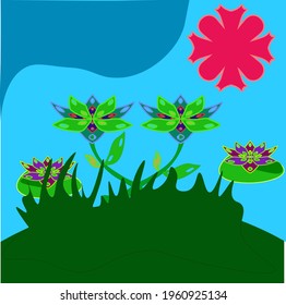 flower garden. abstract background.floral pattern with bright colorful flowers and tropic leaves . The elegant the template for fashion prints. Modern floral background. 