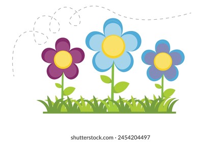 Jardín de flores hermosa ilustración de archivo de Vector.