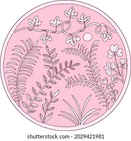 Flower garden bush. Vector illustration. Illustration with plants.