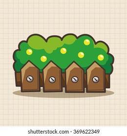 Flower garden fence theme elements