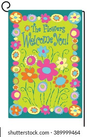 Flower Garden Flag Summer 