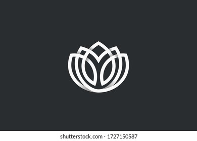 Flower Garden Floral Logo Circle shape design Linear Outline Luxury style