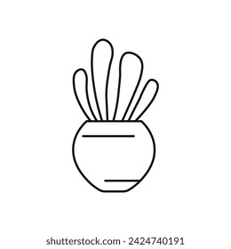Flower, garden, leaf, line, nature, outline, plant icon for Illustration
