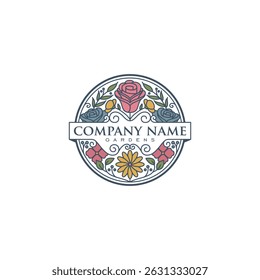 Vetor de design de logotipo de jardim de flores