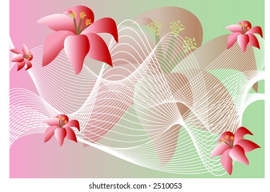 flower garden with netting vector