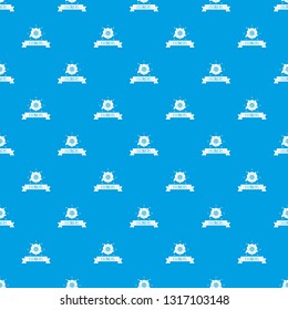 Flower garden pattern vector seamless blue repeat for any use