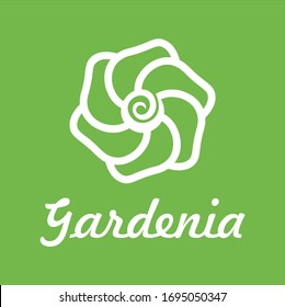 Flower Gardenia A Vector Illustration Icon, Logo. 