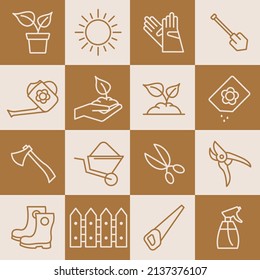 Flower and Gardening set icon symbol template for graphic and web design collection logo vector illustration