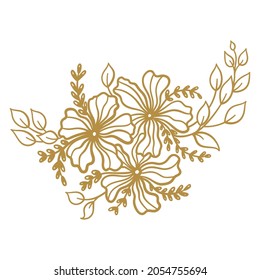 Flower Garland Bouquet. Vintage Floral Frame Corner. Vector illustration