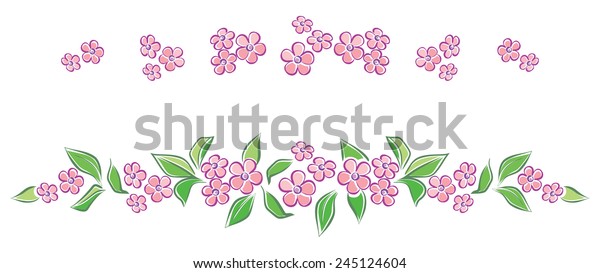 Flower\
garland simple vector illustration\
isolated