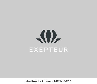 Flower gem leaf logo icon design abstract modern minimal style illustration. Jewelry boutique vector emblem sign symbol mark logotype