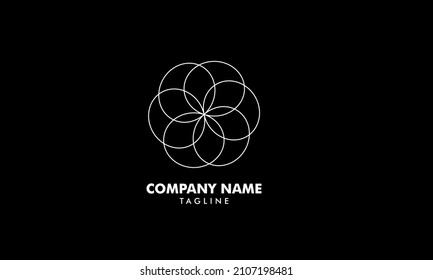 flower or geomatric logo abstract monogram vector logo template