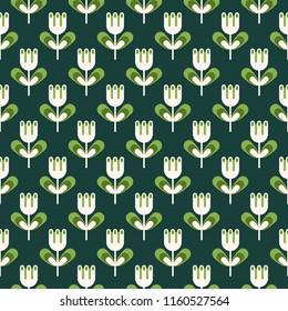 Flower geometric abstract seamless pattern. Composition 9