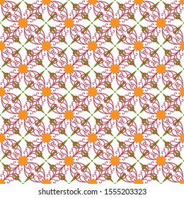 Flower geometric abstract seamless pattern. Fashion graphic background design. Modern stylish abstract texture. Colorful template for prints, textiles, wrapping, wallpaper, etc. Vector illustration.