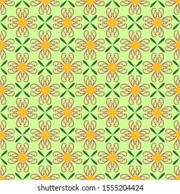 Flower geometric abstract seamless pattern. Fashion graphic background design. Modern stylish abstract texture. Colorful template for prints, textiles, wrapping, wallpaper, etc. Vector illustration.