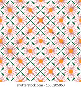 Flower geometric abstract seamless pattern. Fashion graphic background design. Modern stylish abstract texture. Colorful template for prints, textiles, wrapping, wallpaper, etc. Vector illustration.