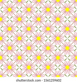 Flower geometric abstract seamless pattern. Fashion graphic background design. Modern stylish abstract texture. Colorful template for prints, textiles, wrapping, wallpaper, etc. Vector illustration.