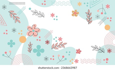 Flower Geometric background banner art eps 