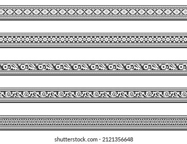 Flower and geometric border design pattern