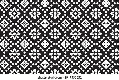 flower and geometric dot pattern for texture, background, tile, paper design, fabric print and more use