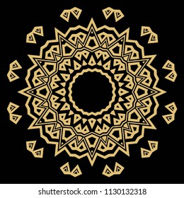 Flower GEOMETRIC mandala. Printable package decorative elements. Coloring page template. It is fantastic vector illustrations