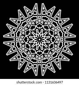 Flower GEOMETRIC mandala. Printable package decorative elements. Coloring page template. It is fantastic vector illustrations