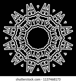 Flower GEOMETRIC mandala. Printable package decorative elements. Coloring page template. It is fantastic vector illustrations