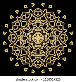 Flower GEOMETRIC mandala. Printable package decorative elements. Coloring page template. It is fantastic vector illustrations