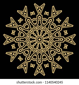 Flower GEOMETRIC mandala. Printable package decorative elements. Coloring page template. It is fantastic vector illustrations