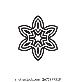 Flower geometric ornament vector design