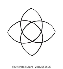 Elemento de diseño de contorno geométrico de flor