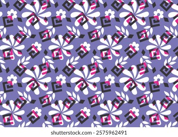 Flower And geometric pattern design